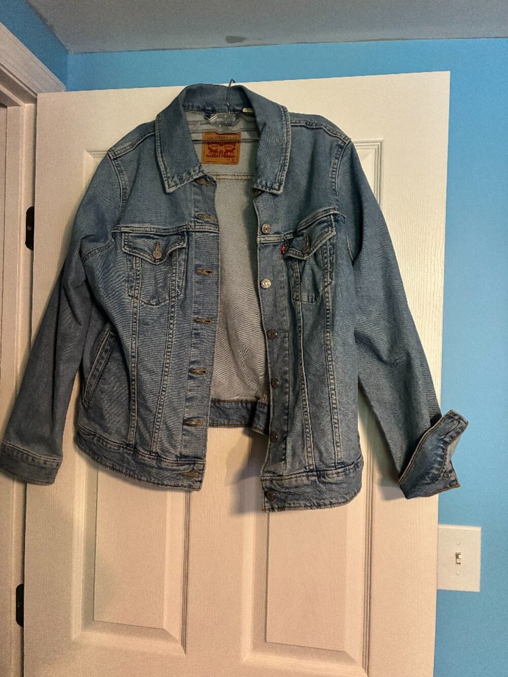 Light Blue Denim Trucker Jacket — Size 1X